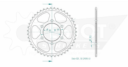 Sprockets Rear (29018 - 43T) - Esjot