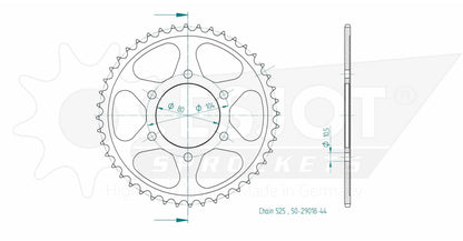 Sprockets Rear (29018 - 44T) - Esjot