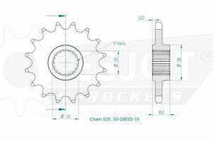 Sprockets Front (29020S - 16T) - Esjot