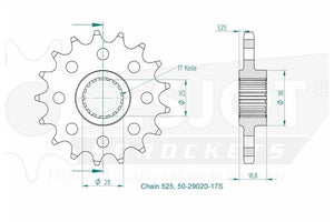Sprockets Front (29020-17T) - Esjot