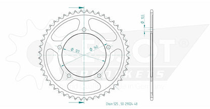 Sprockets Rear (29024 - 47T) - Esjot