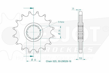Sprockets Front (29028-16T) - Esjot