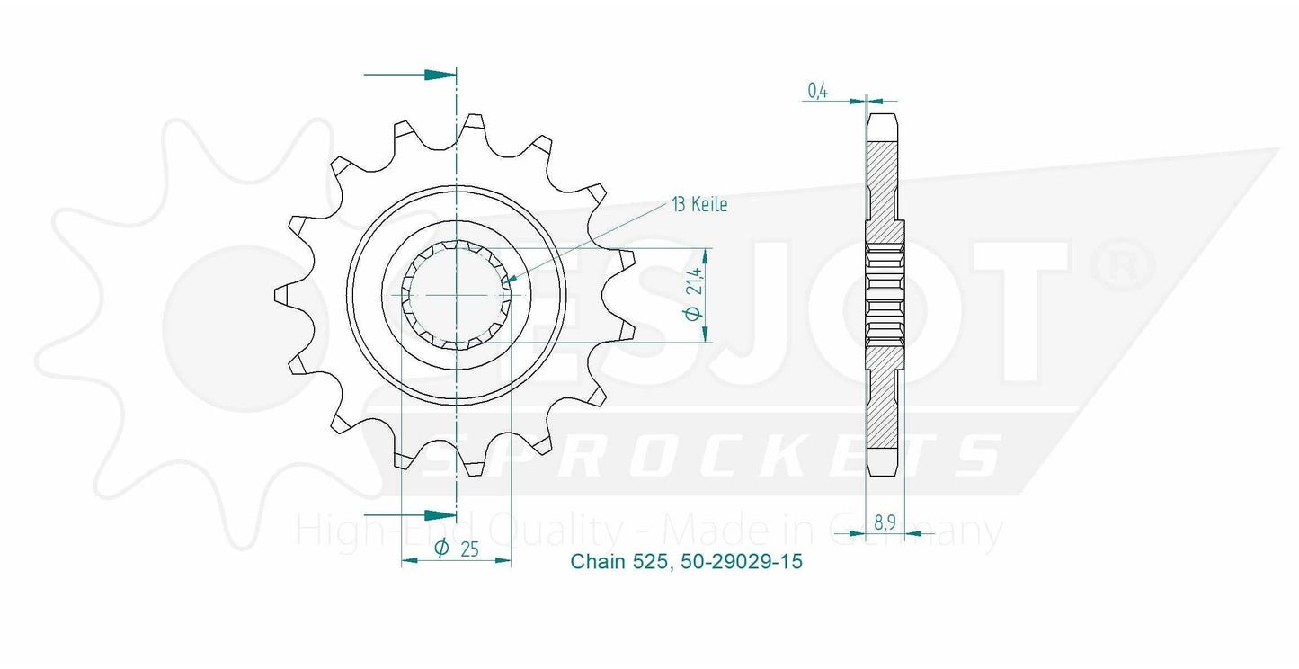 Sprockets Front (29029 - 15T) - Esjot
