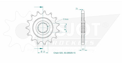 Sprockets Front (29029 - 15T) - Esjot