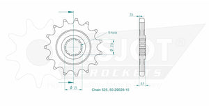 Sprockets Front (29029 - 15T) - Esjot