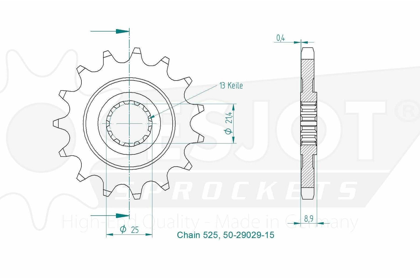 Sprockets Front (29029 - 17T) - Esjot