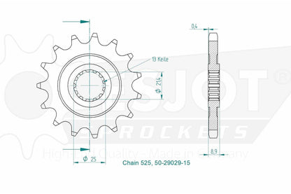 Sprockets Front (29029 - 17T) - Esjot