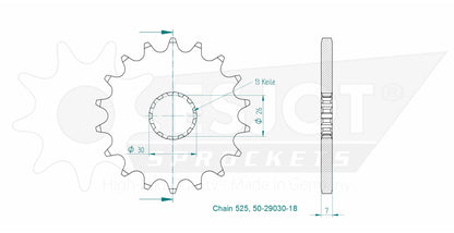 Sprockets Front (29030) - Esjot ( 525 Pitch)