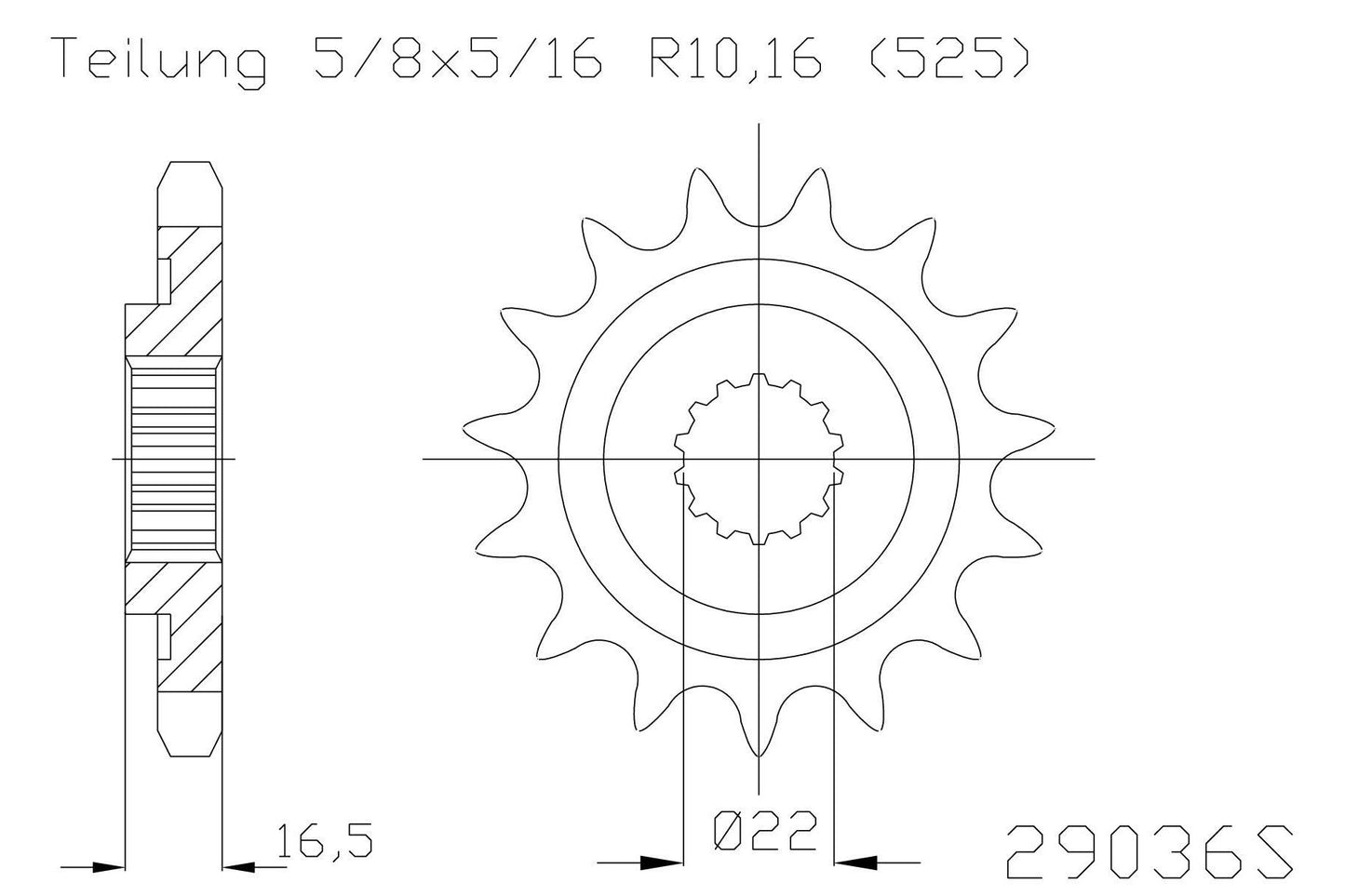 Sprockets Front (29036-15T) - Esjot