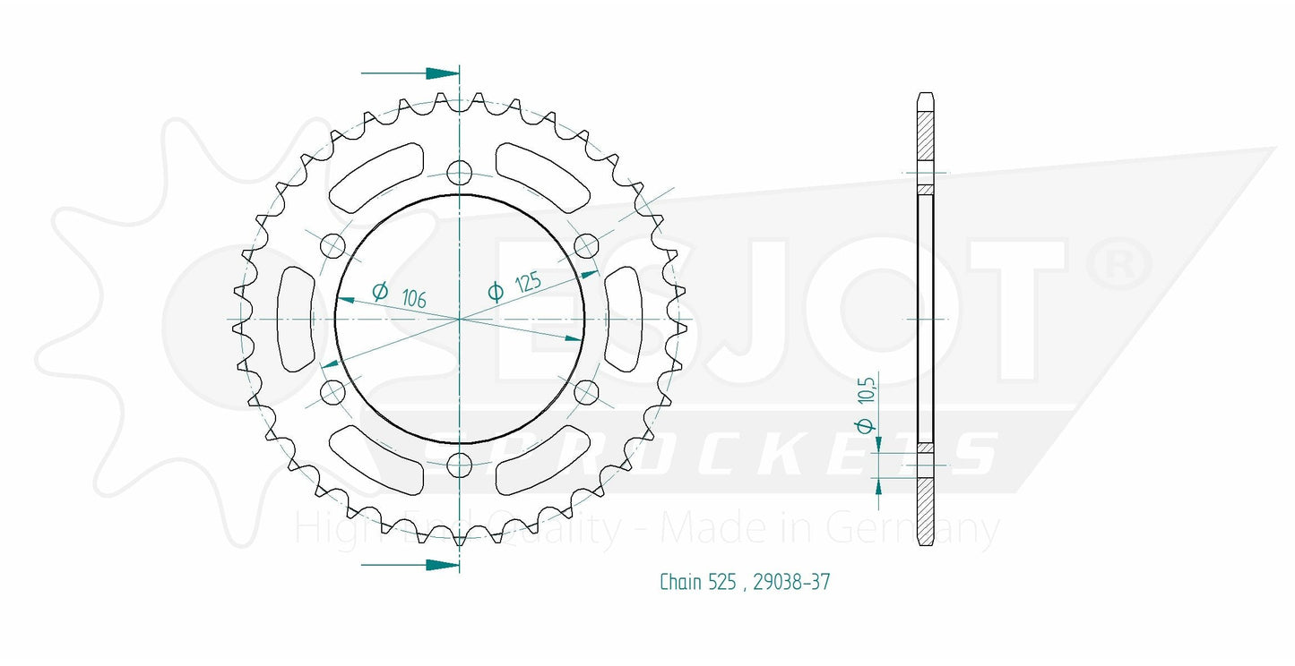Sprockets Rear (29038 - 50T) - Esjot