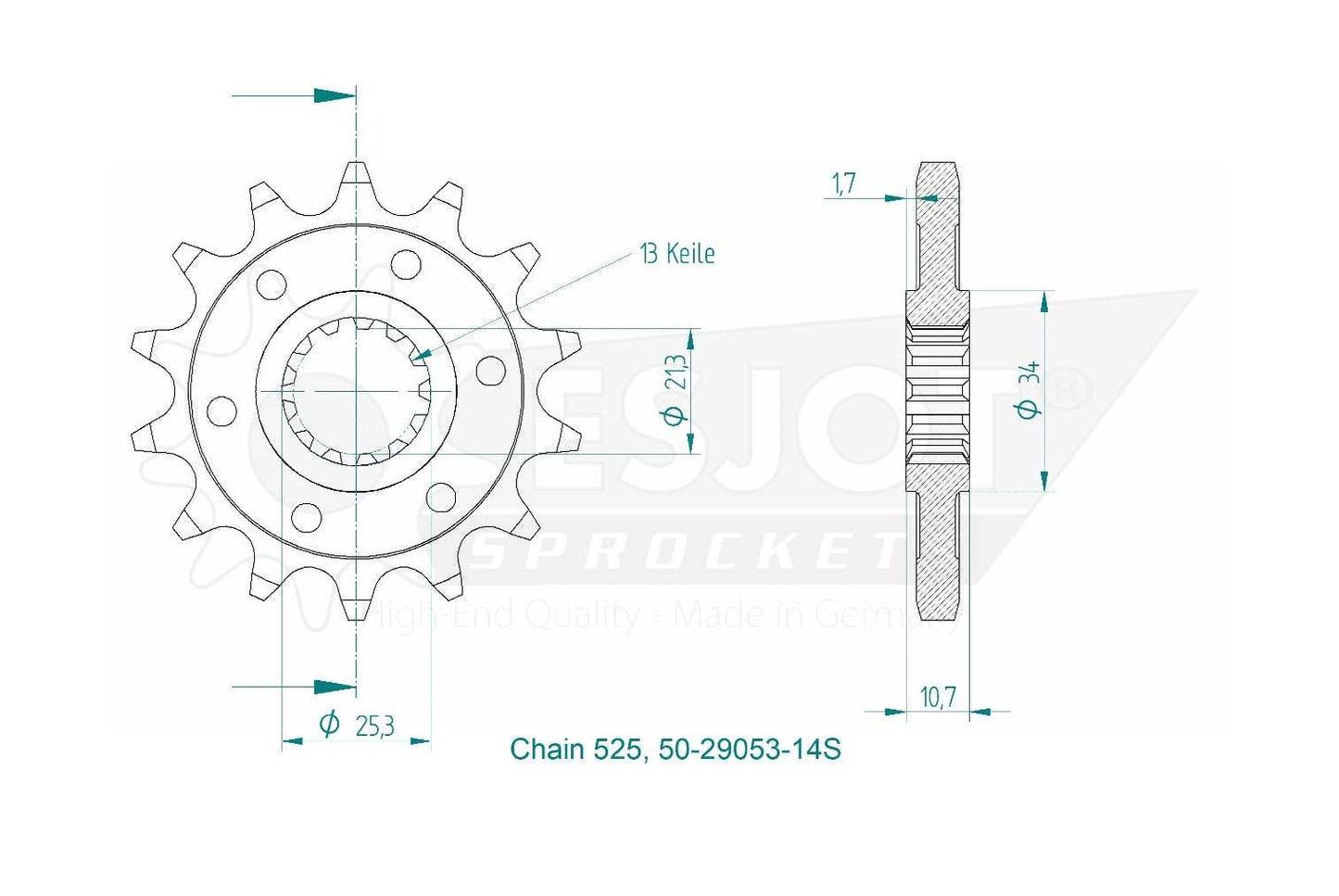 Sprockets Front (29053-14T) - Esjot (Sports)