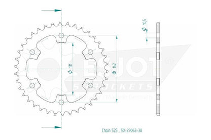 Sprockets Rear (29063-38) - Esjot