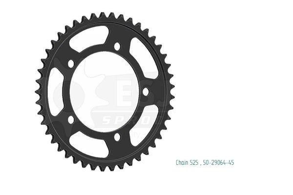 Rear sprocket by Esjot, high-strength steel, precision-toothed, OEM quality.