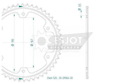 Sprockets Rear (29066-50T) - Esjot