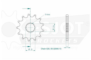 Sprockets Front (32006-13T) - Esjot