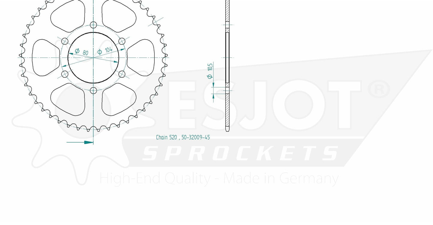 Sprockets Rear (32009 - 45T) - Esjot