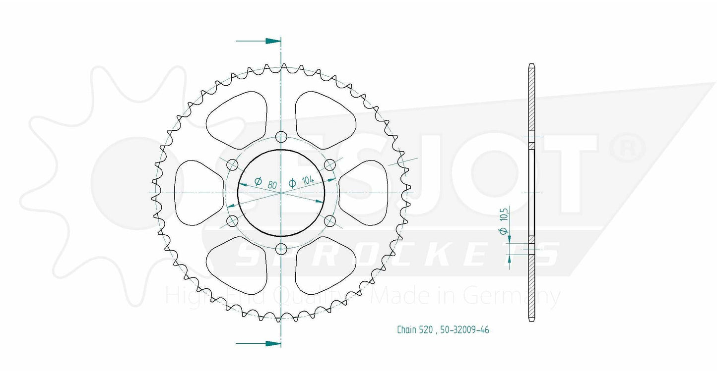 Sprockets Rear (32009 - 46T) - Esjot