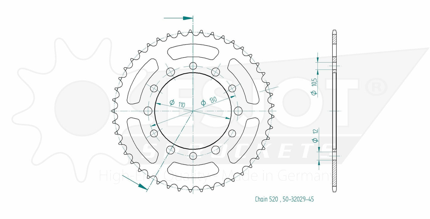Sprockets Rear (32029 - 43T) - Esjot