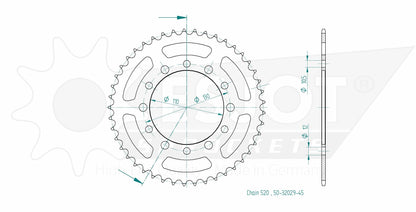 Sprockets Rear (32029 - 43T) - Esjot