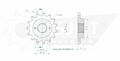 Sprockets Front (50-32069-15T) - Esjot (Sports)