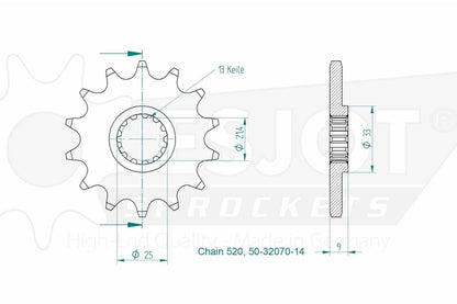 Sprockets Front (32070-15T) - Esjot (Sports)