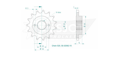 Sprockets Front (32082-15T) - Esjot