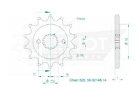 Sprockets Front (32148-14T) - Esjot
