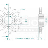 Sprockets Front (32181-15T) - Esjot (Sports)