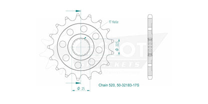 Sprockets Front (32183-17S) - Esjot
