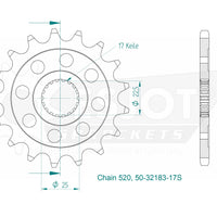 Sprockets Front (32183-17S) - Esjot