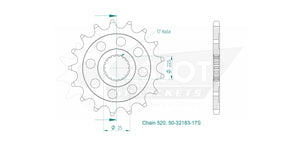 Sprockets Front (32183-17S) - Esjot
