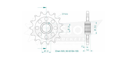 Sprockets Front (32184-15T) - Esjot (Sports)