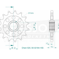 Sprockets Front (32184-15T) - Esjot (Sports)