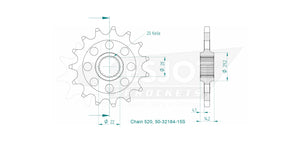 Sprockets Front (32184-15T) - Esjot (Sports)