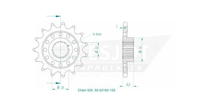 Sprockets Front (32912-15T) - Esjot (Sports)