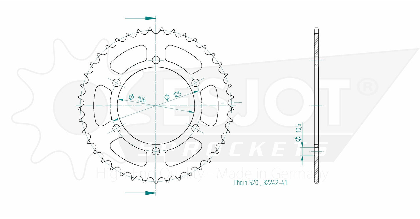 Sprockets Rear (32242 - 41T) - Esjot