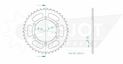 Sprockets Rear (32242 - 41T) - Esjot
