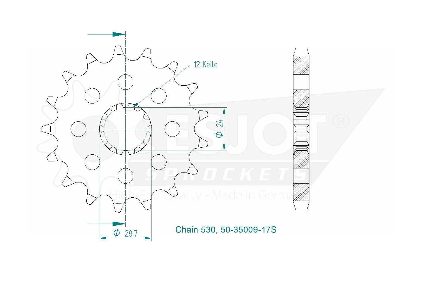 Sprockets Front (35009-17T) - Esjot
