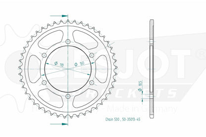 Sprockets Rear (35013-45T) - Esjot