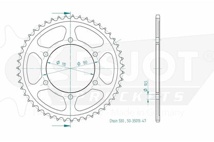 Sprockets Rear (35013-47T) - Esjot
