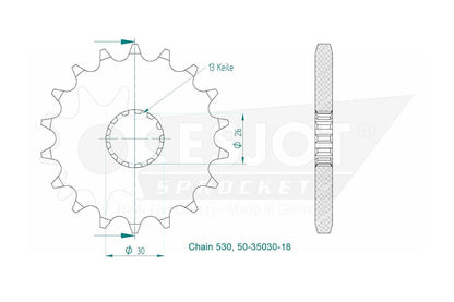 Sprockets Front (35030-18T) - Esjot (Sports)