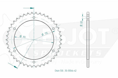 Sprockets Rear (35046-42T) - Esjot