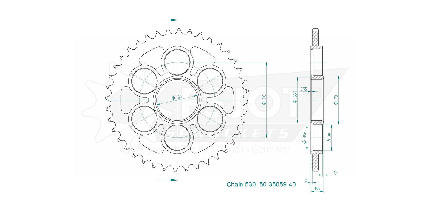 Sprockets Rear (35059 - 40T) - Esjot