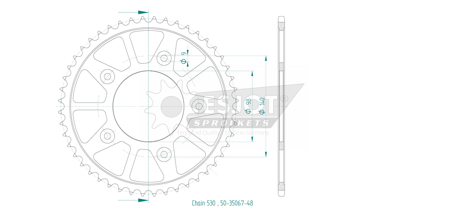 Sprockets Rear (50-35067-48) - Esjot