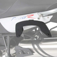 BMW F800 R sidecases carrier C-Bow for soft bags, sturdy aluminum and steel construction.