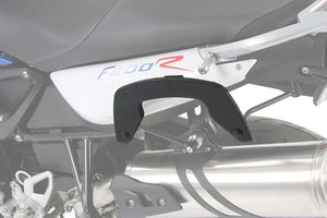 BMW F800 R sidecases carrier C-Bow for soft bags, sturdy aluminum and steel construction.