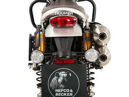 Triumph Scrambler 1200 XE  / XC Carrier - Sidecases 'C-Bow' (Left Side, Black).
