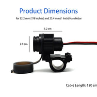 Handlebar Mounted 36W PD USB-C + QC 3.0 (Plastic)