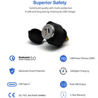 DIN (Hella) to 36W PD USB-C + QC 3.0 (MINI)