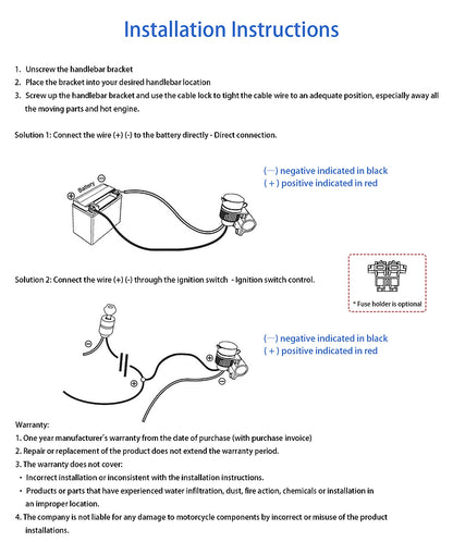 Handlebar Mounted 36W PD USB-C + QC 3.0 (Plastic)